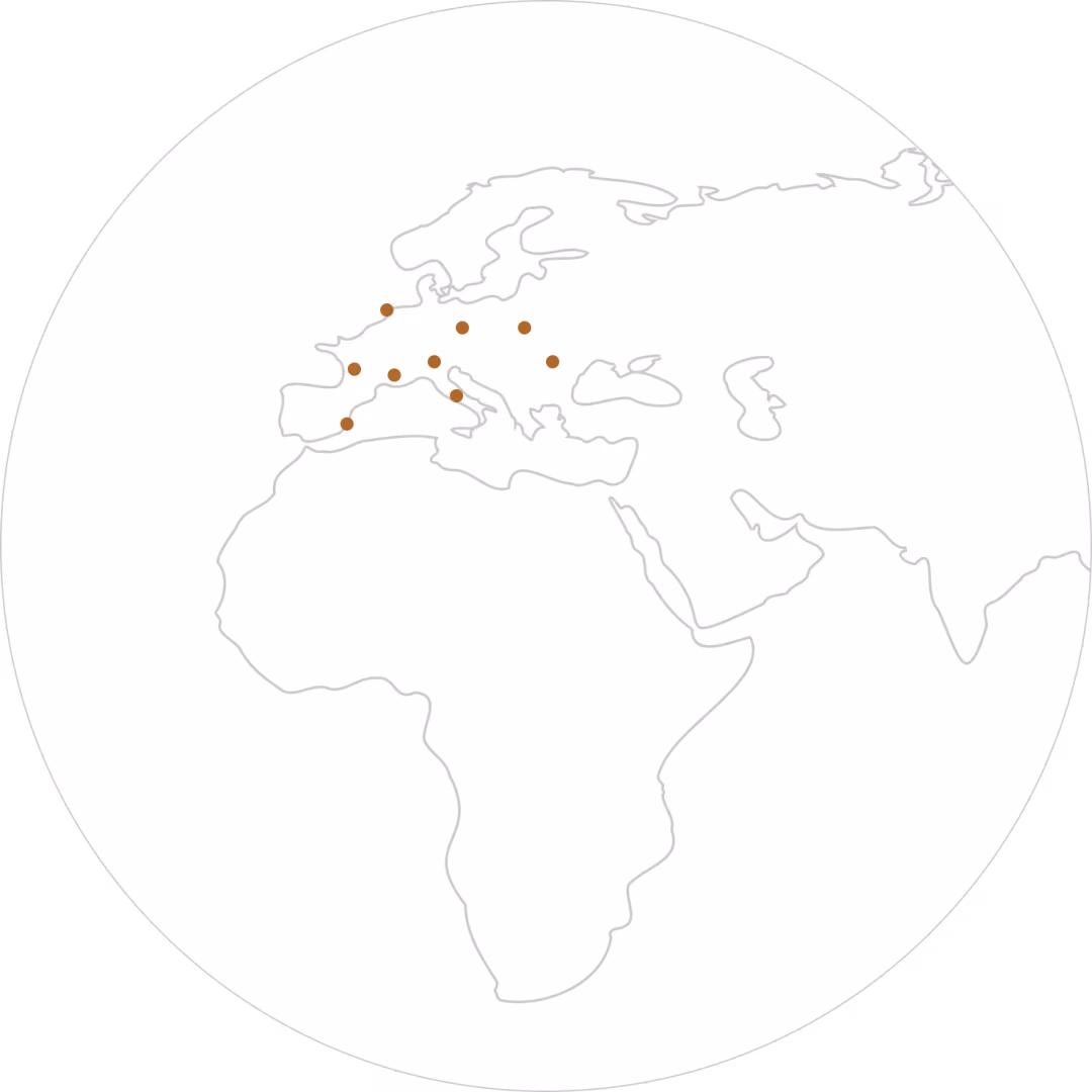 Mappa dell’Europa con i paesi in cui Modularte è presente